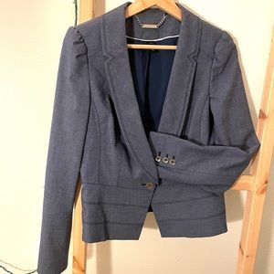 White House black market womens blue blazer jacket work formal cocktail attire